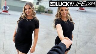 Busty Blonde Gives Blowjob Following Encounter