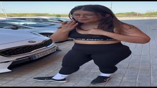  Busty Latina seduces a stranger ~ Nike pro bra
