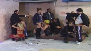 Five rugged dudes and four sultry Germans getting down and dirty