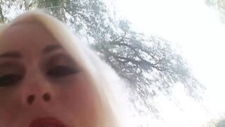 Raunchy blonde babe gets pounded with massive toys by her ruthless domme