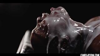 Zaawaadi's Dark Meat Gets Piledrived By Creamy C-RAM: A Fleshy Black-Holed Sperm Dump