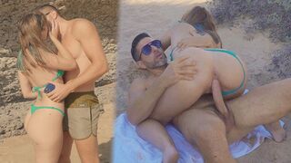 Horny🥵 Portuguese White Girl's Bubble Butt🍑 Fucked on the Beach