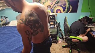 stepdad bounds me to a chair and fucks me hard creampies me hard