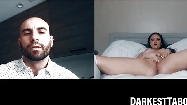 Athena Faris seduces bald man with intimate webcam session