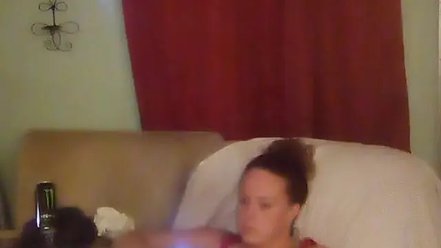 Thick white girl with long brunette hair and hazel eyes teasing in her panties playing video games