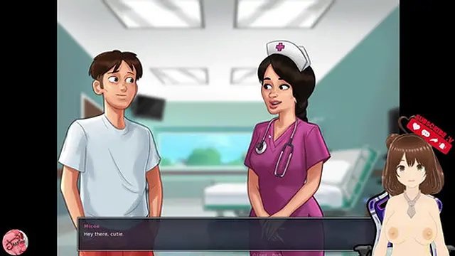 Summertime saga FHD #44 - Nurse sucks my cock in hospital - Jazziuu - Gameplay