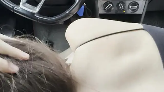 A stunning blowjob from a beautiful woman on a hot summer day