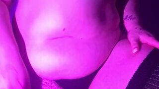 BBW rides dildo in thigh high socks