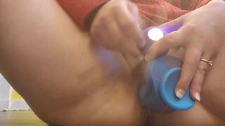 Young Milf Plays With Pussy in Bathroom SQUIRTS everywhere — 