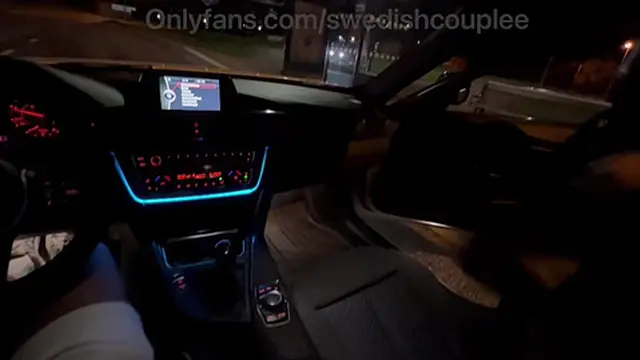 Picking up girl in leather coat