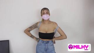 Milky Peru, gorgeous Latina with massive tits rams my dick🌭 on her kitchen floor.