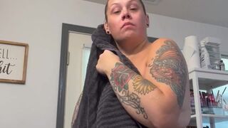 BBW step mom MILF gets ready after her shower cum watch me