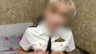 The stewardess made a mistake with the apartment, and I fucked her in the mouth and pussy
