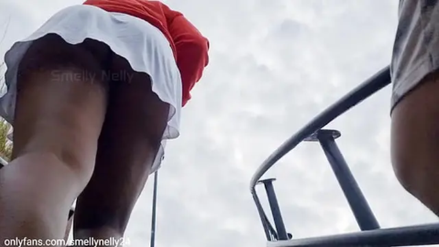 Shameless Girl ITCHING Her Pussy and ASSHOLE in PUBLIC and Sniffing Her Finger