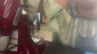 Big boob Bbw cooking in just an apron