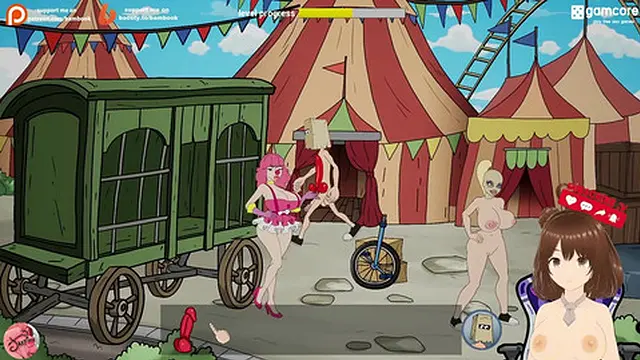 Fuckerman Lewd Park #5 - Fucking a busty circus assistant secretly - Jazziuu - Gameplay