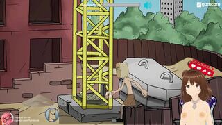 Fuckerman Breaking Ball #1 - Anal fucking the busty crane girl - Jazziuu - Gameplay