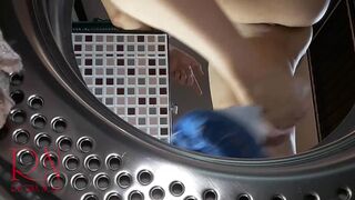 The maid washes her panties. The stranger fucked the maid in the laundry.2