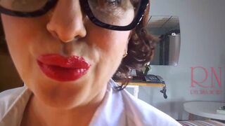 Office Obsession, The naked secretary in the office puts on nylon, underwear, stockings, office 11