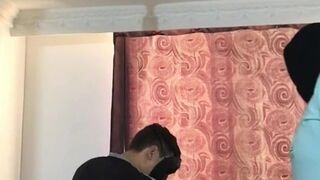 I fuck a sexy skinny girl on all fours and then she sucks my friend's penis