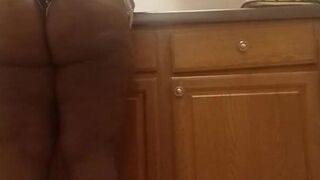 Chunky Ebony Washing Dishes With A Wedgie (Brittany Bardot, Kendra Lust)