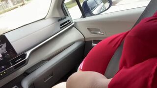 Big Ass Milf Mom With Big Tits Caught Masturbating Publicly In Car & Getting Fingered, POV, JOI, Cum
