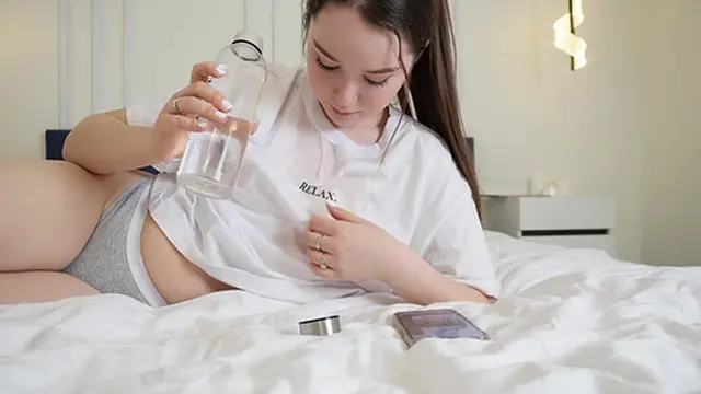 Her soaked girlfriend rides my cock🌭 &mdash;  cum floods her pussy✌  Valeria Sladkih