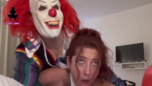 Hot Argentina babe gets pounded in doggystyle by clown NoahPells & CuchiLaino