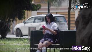 Young Latina student is tricked into going to stranger's house for wild sex