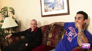 Blonde babe gets pounded by multiple dudes, sags included