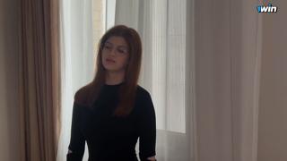 Hot chick gets deepthroated by a muscular guy