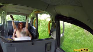 Blonde bombshell banged in the backseat, Latina's big booty bouncing wildly, facial finale