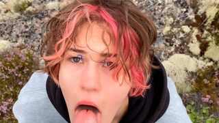 Wild sexually fit girl in nature