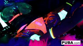 Throat-Fucked by Two Sluts in Blacklights