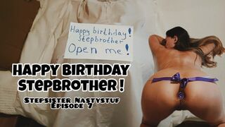 Blows out birthday candles with her tight ass🍑, gets cummed anally, dirty stepsister