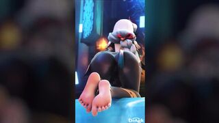 Shenhe Gets Fisted By Two Thick Dongs POV Barefoot Footjob Cum