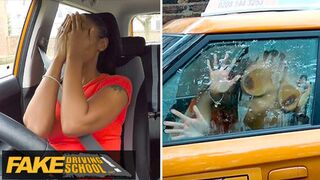 Blonde beauty banged by her British driving teacher with natural breasts in naughty😈 lessons