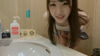 Cute Japanese Idol Surprised with Toys and Blowjob in Cafe